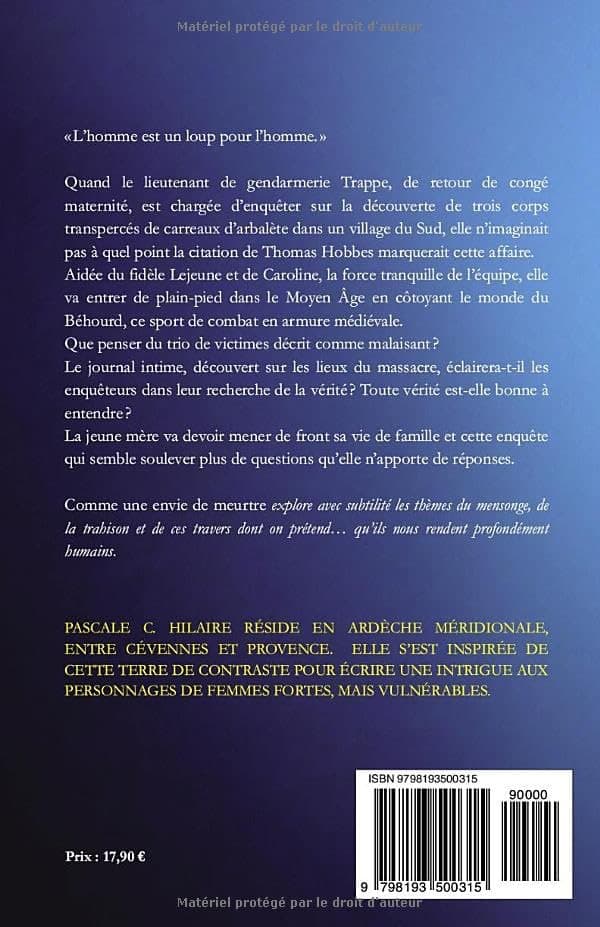 COMME UNE ENVIE DE MEURTRE - Dos